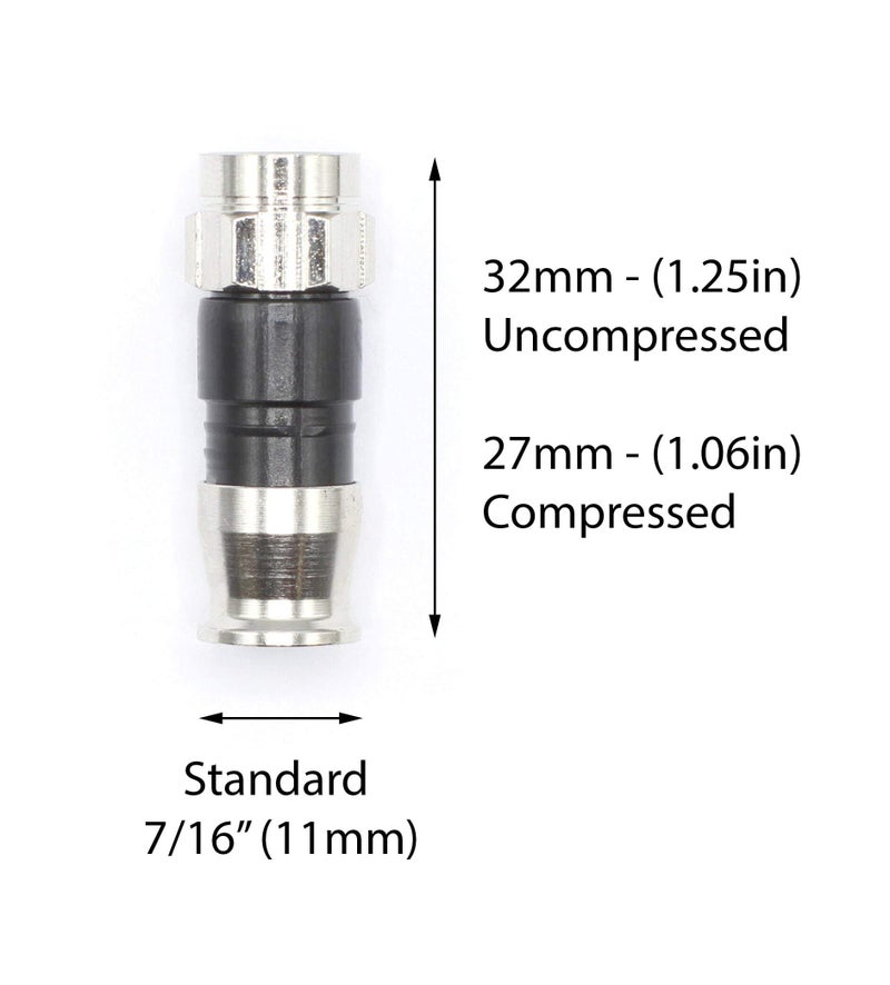 THE CIMPLE CO Coaxial Cable Connectors, 100 PCS, RG59 Compression Fitting, Water Tight O Ring, Indoor/Outdoor, F81, F-Type, 75 Ohm, 3 GHz, Black - Image 4